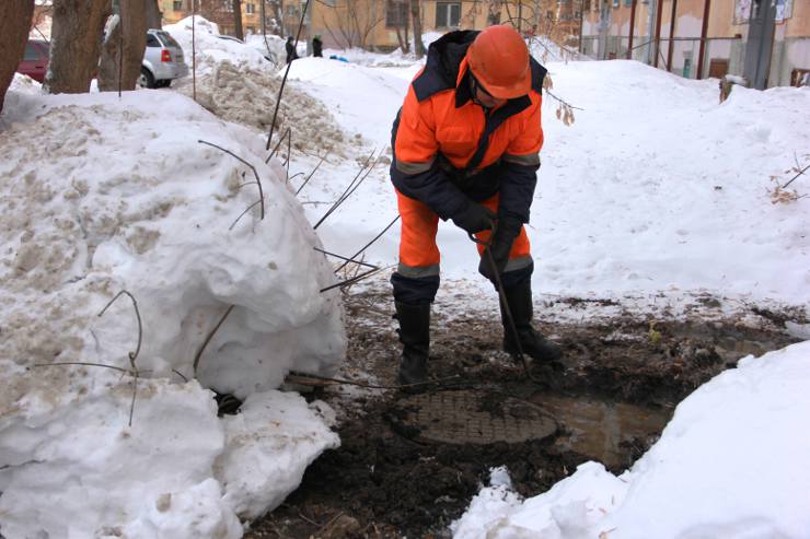 устранение засора в колодце